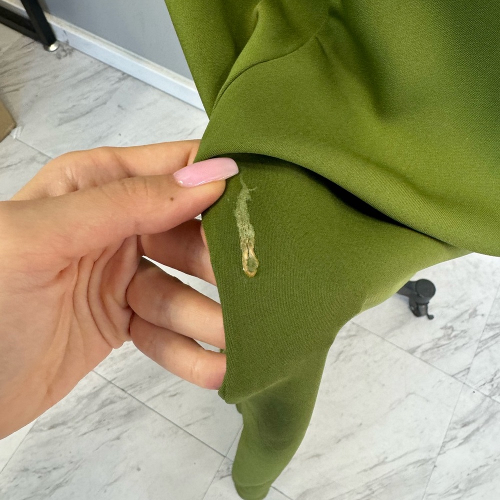 Unique Vintage Olive and Khaki Draped Maxi Dress - Picture 3 of 6